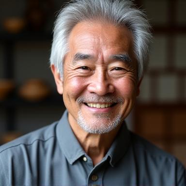 Headshot of master potter Yamada Kenichi.